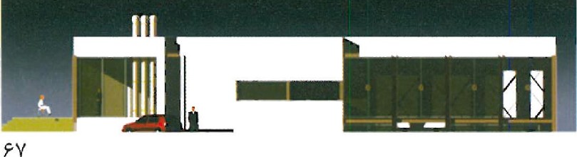 South elevation drawing of the P.U.05 office building