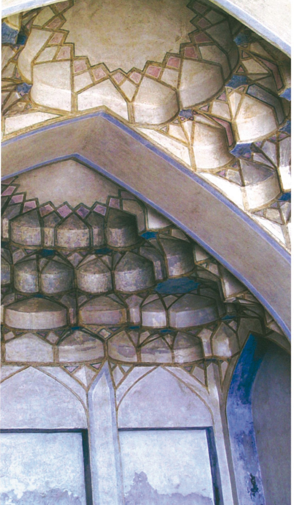 Hero view of the muqarnas (stalactite ceiling) in the sashwindow room