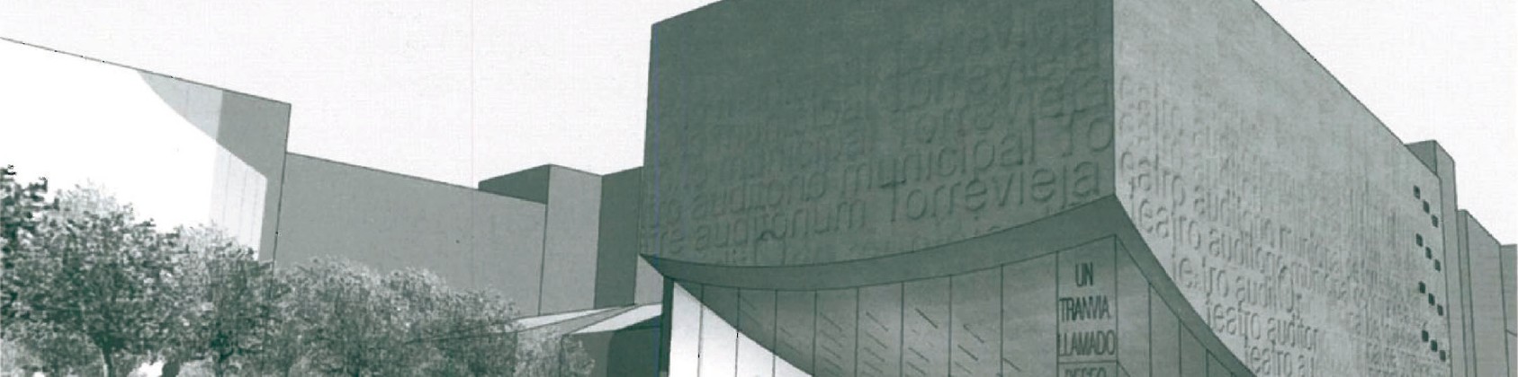 FOA's Torrevieja Municipal Theater proposal: a low triangular pavilion with sloping facade