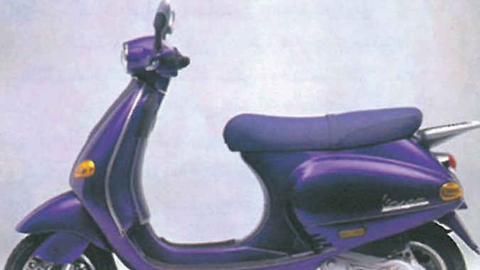 Violet Vespa ET2 scooter, the latest model in the smaller-engine ET family