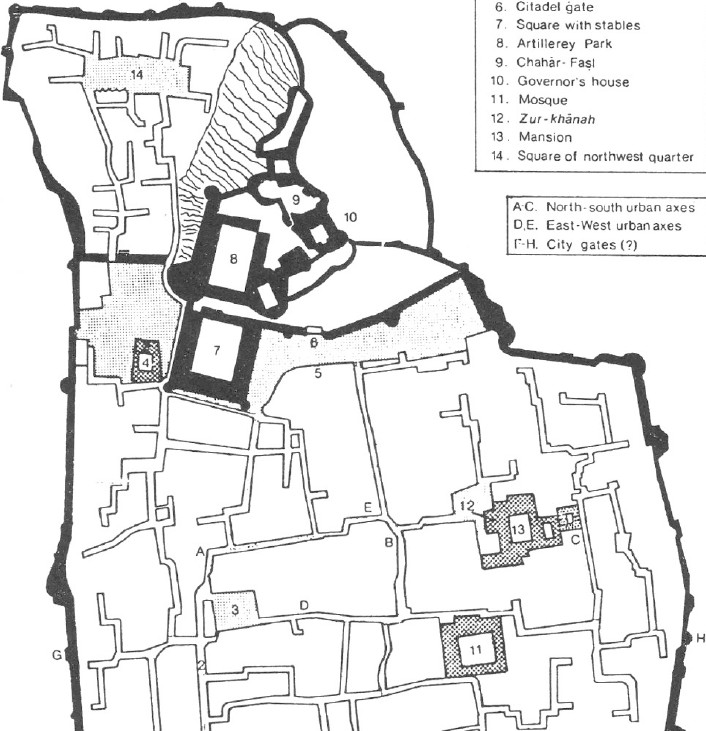 Plan of the old city of Bam