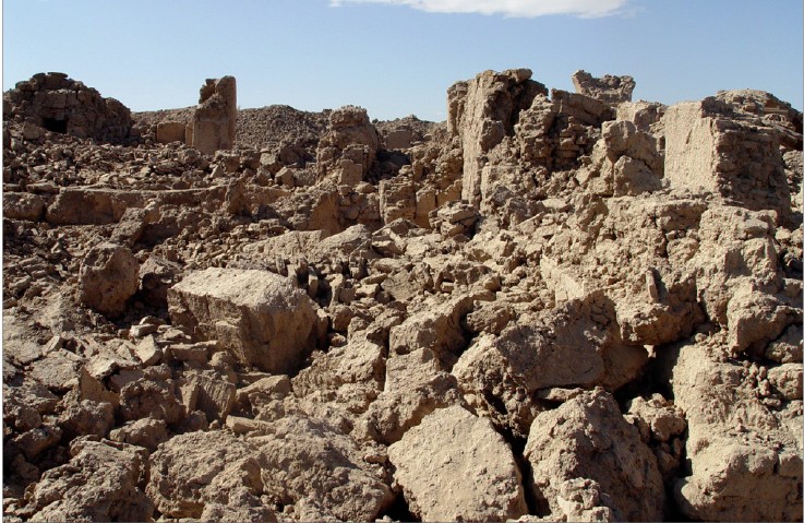 An overall view of the bazaar after the earthquake