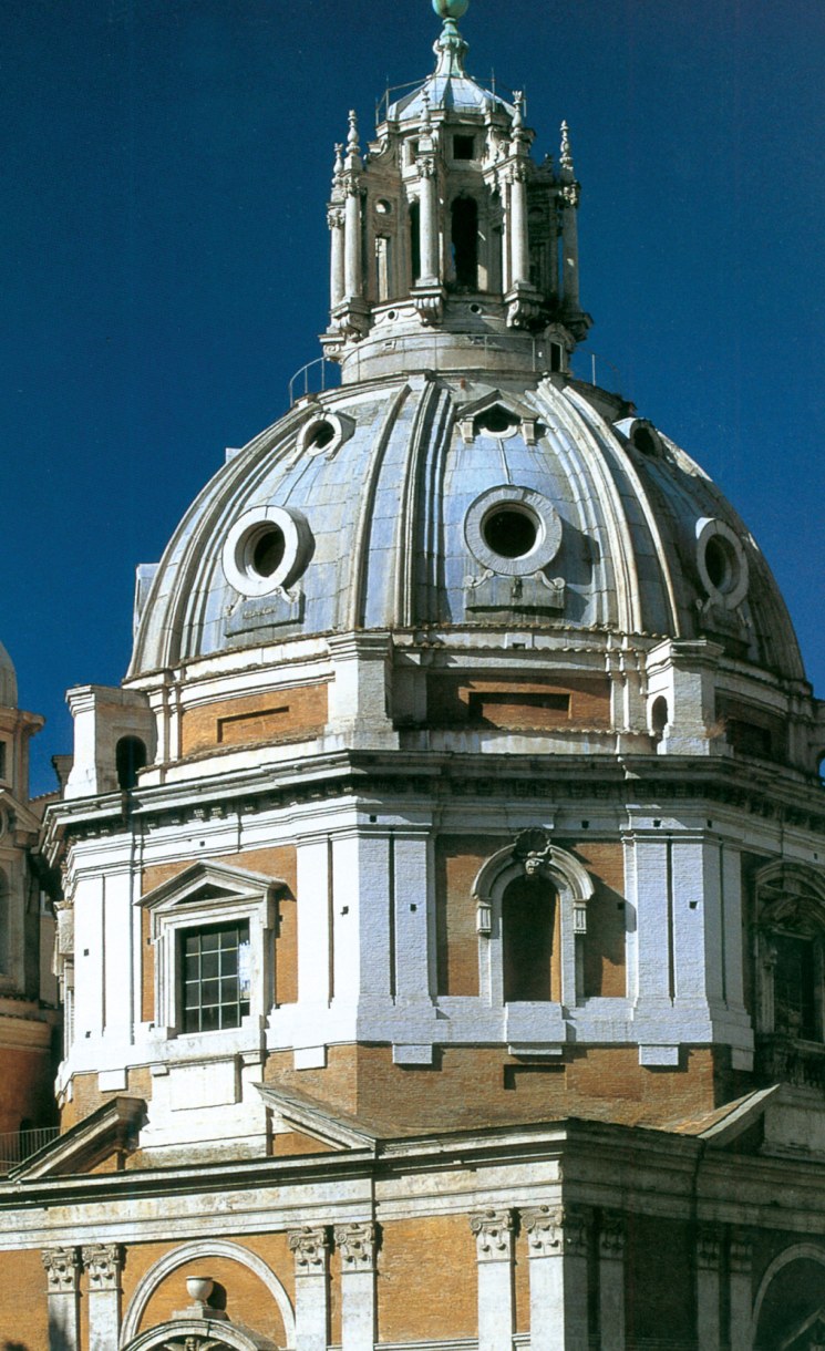Renaissance dome of Santa Maria di Loreto in Rome, in stone and brick — 16th century