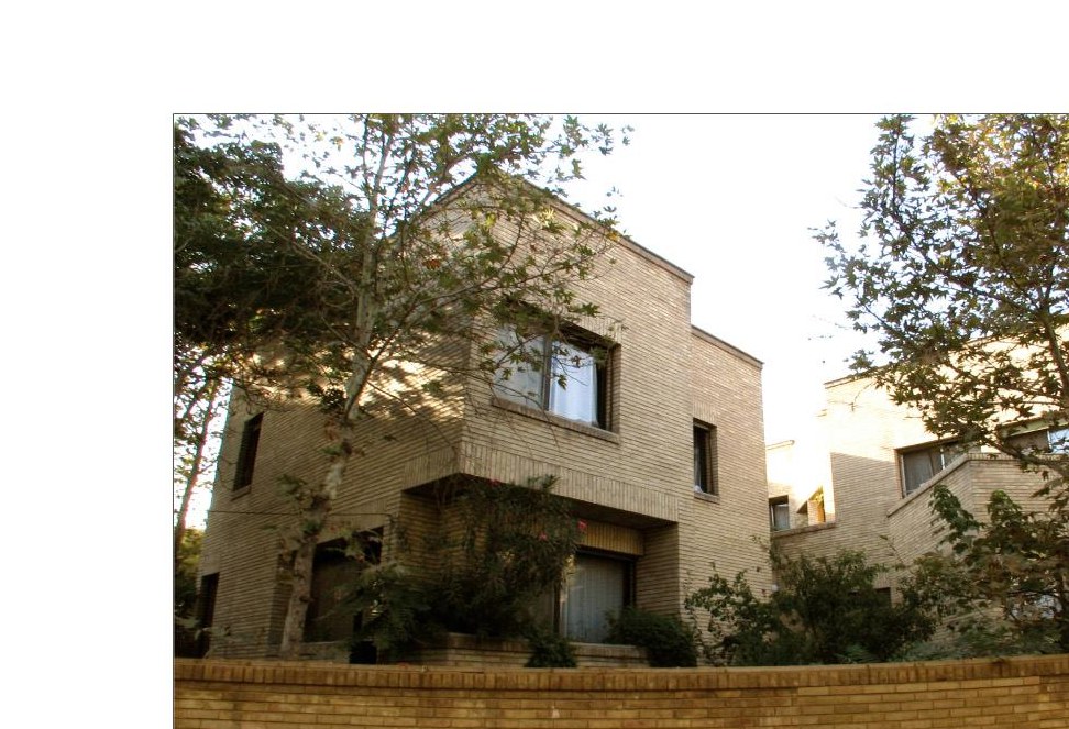 Residential building on Mojdeh Street, southeast corner; south view.