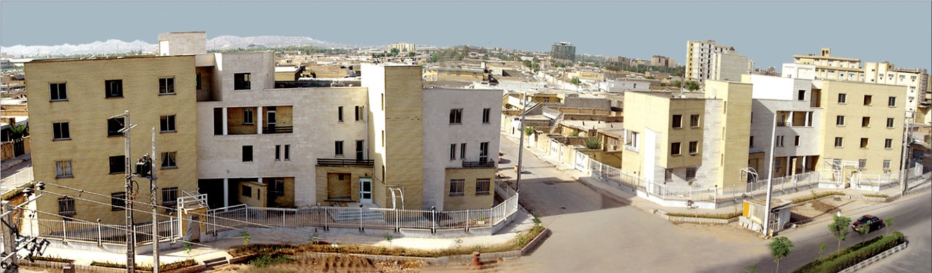 Panoramic north view of the blocks.