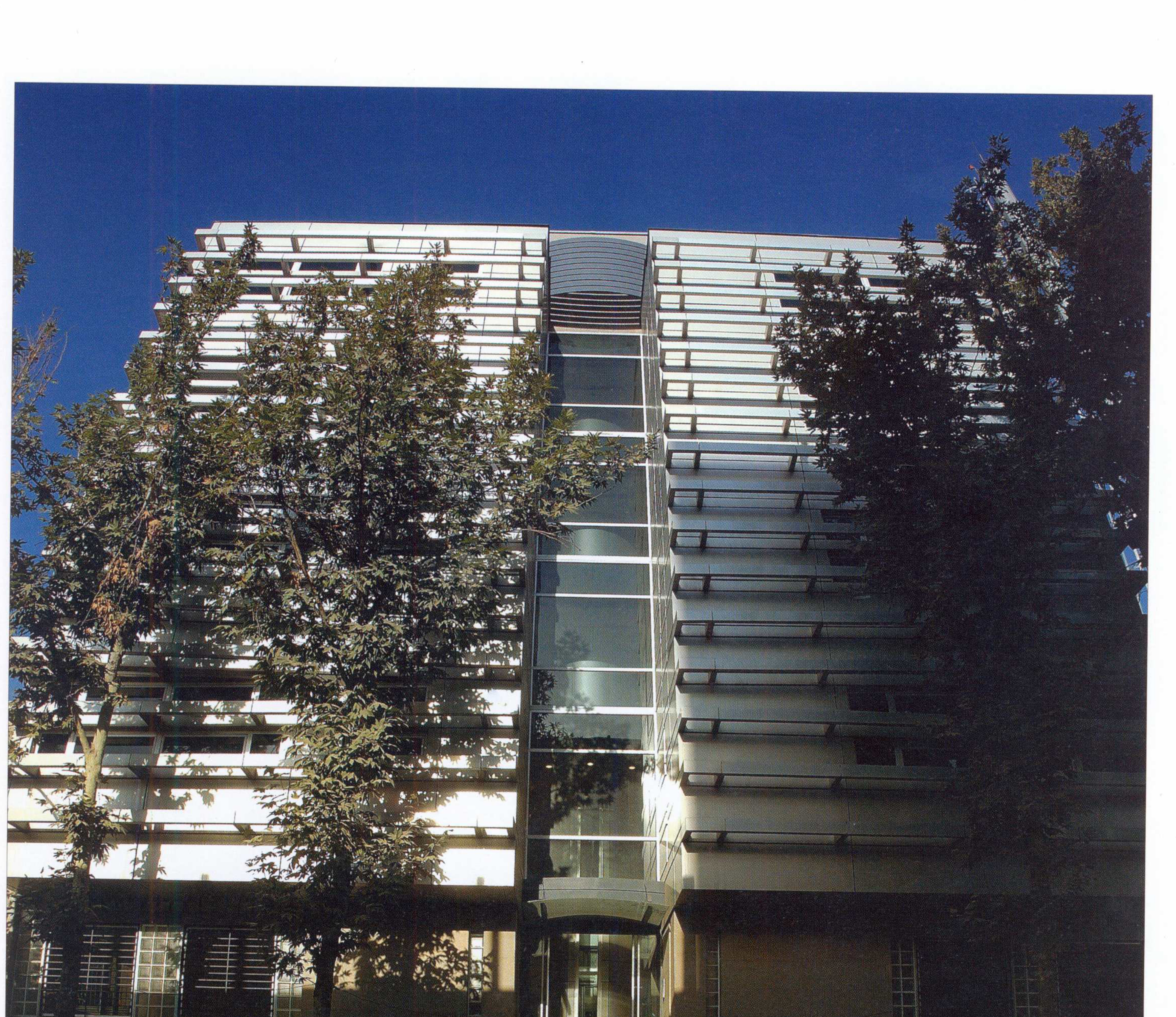 Kordestan Office Building, exterior view from Mulla Sadra Street, Tehran