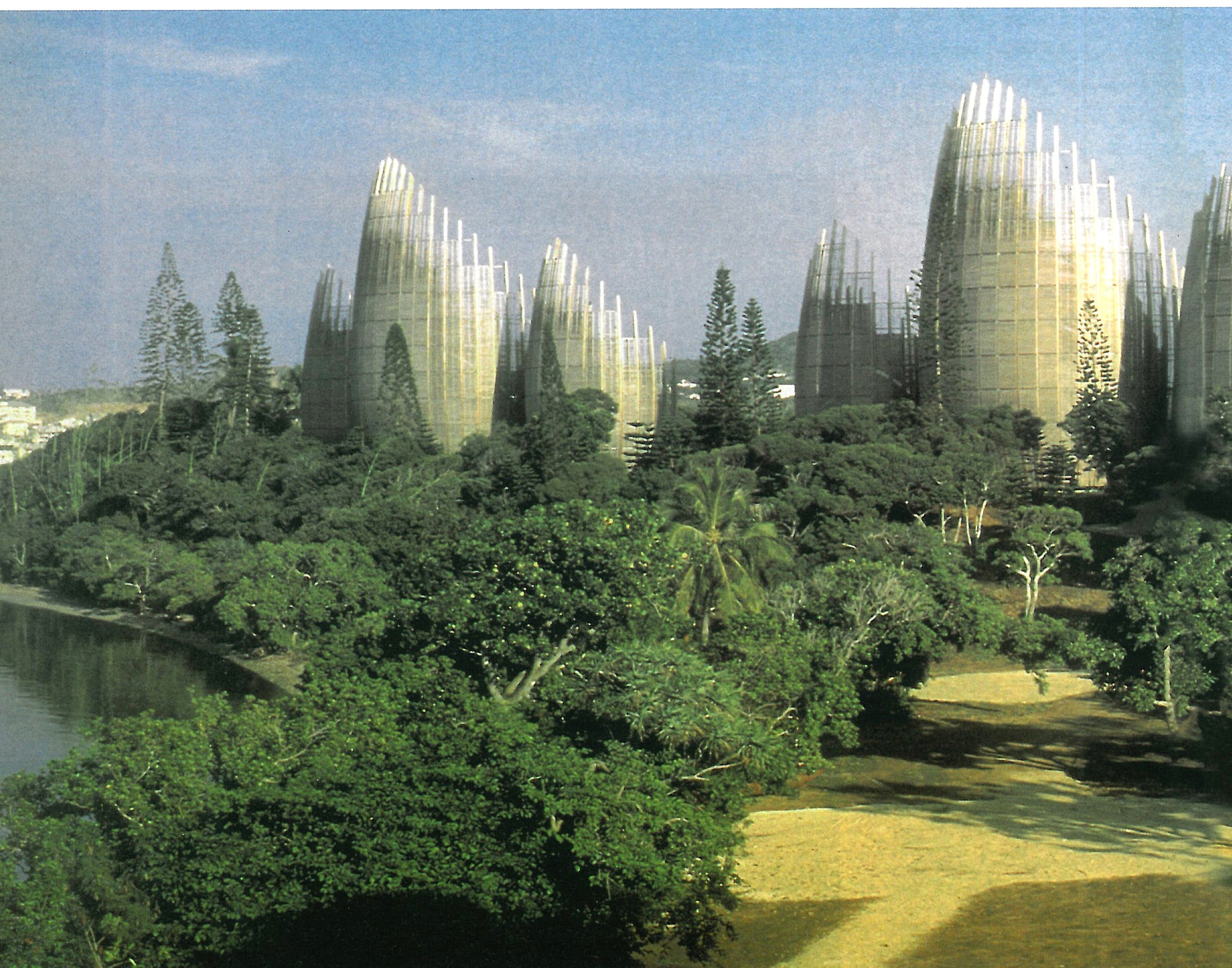 View of the shells from the lagoon side