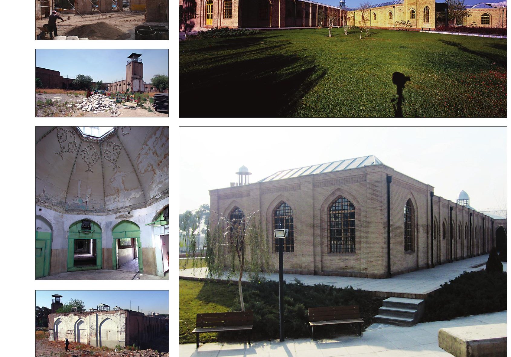 Restored historic prison buildings around the central garden