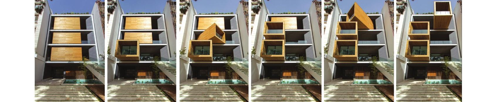 Six time-lapse photos showing the boxes rotating from closed to open