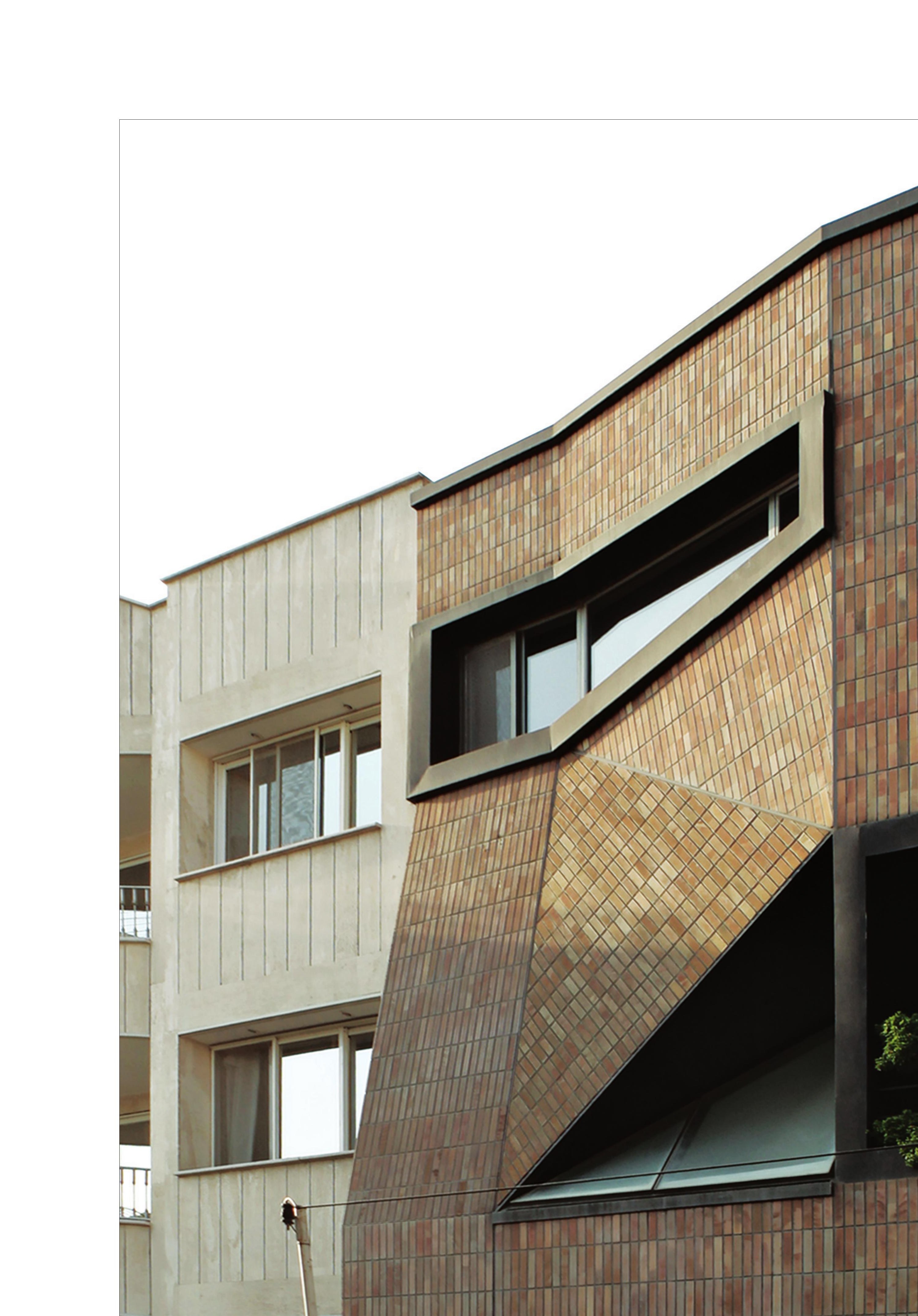 Brick + concrete street facade