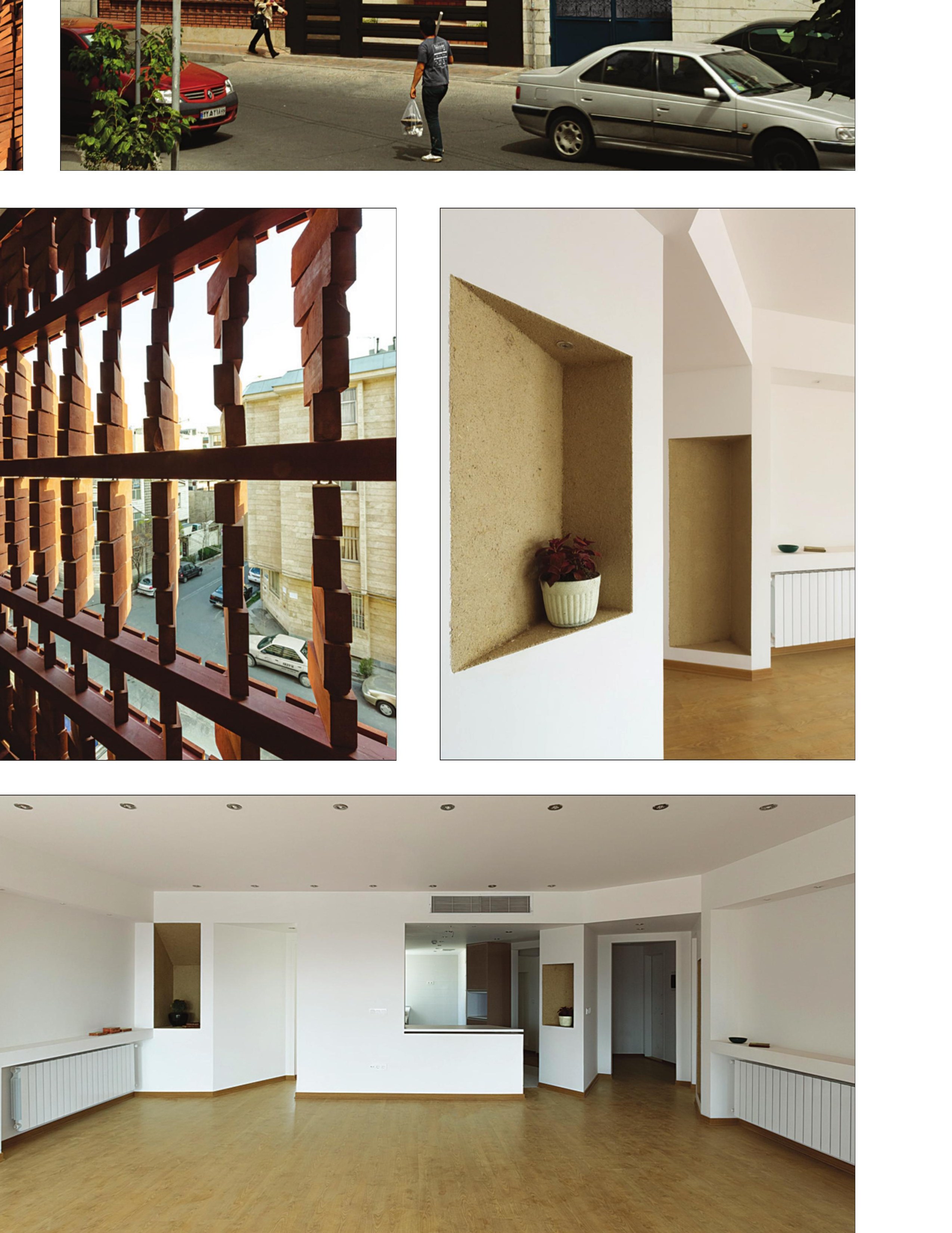 Cloaked in Bricks — interior niche where the brick fins read as a luminous filter.
