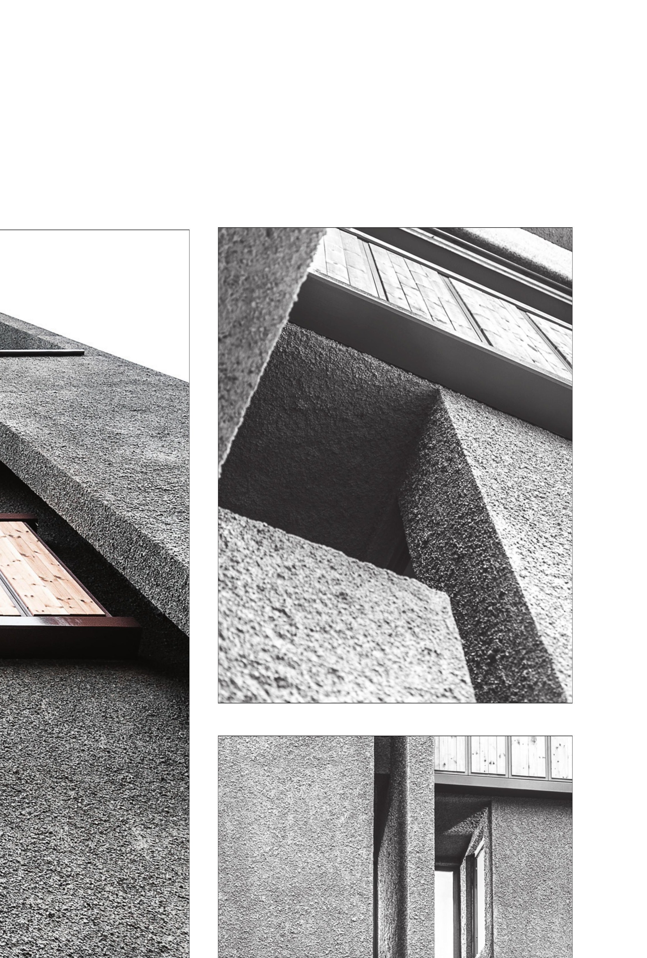 Indirect-light openings carved into the textured outer skin.