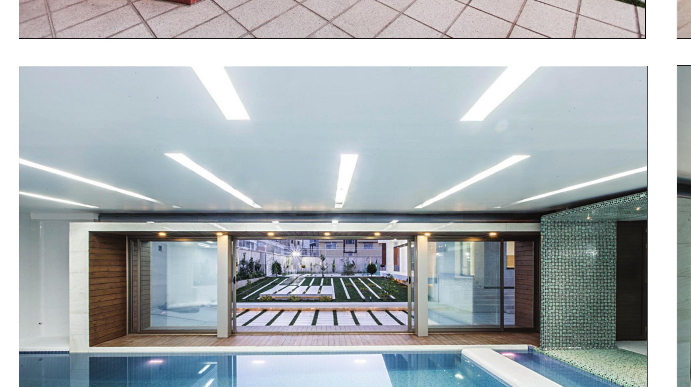 Jey House — indoor pool at the east end where the parterre lines flow into the water.