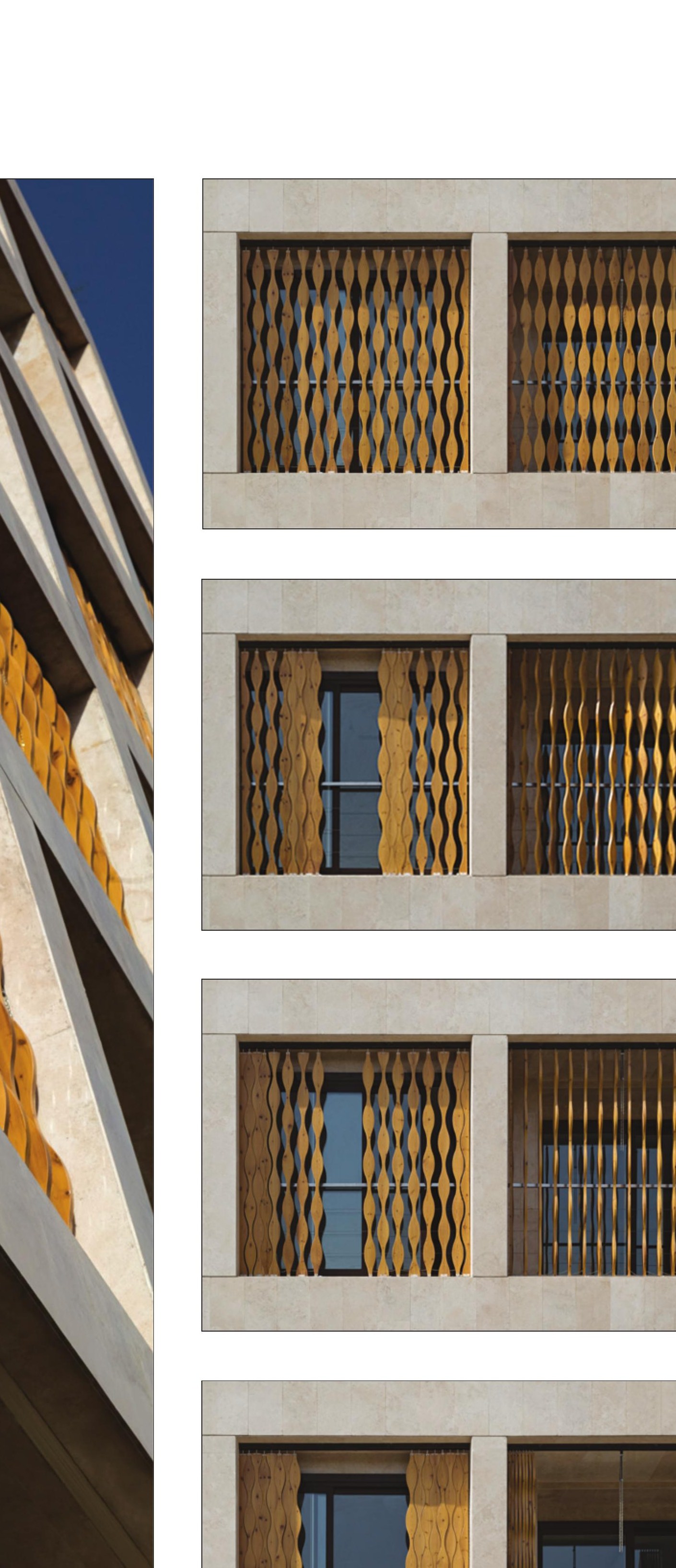 The same window grid with all shutters closed.