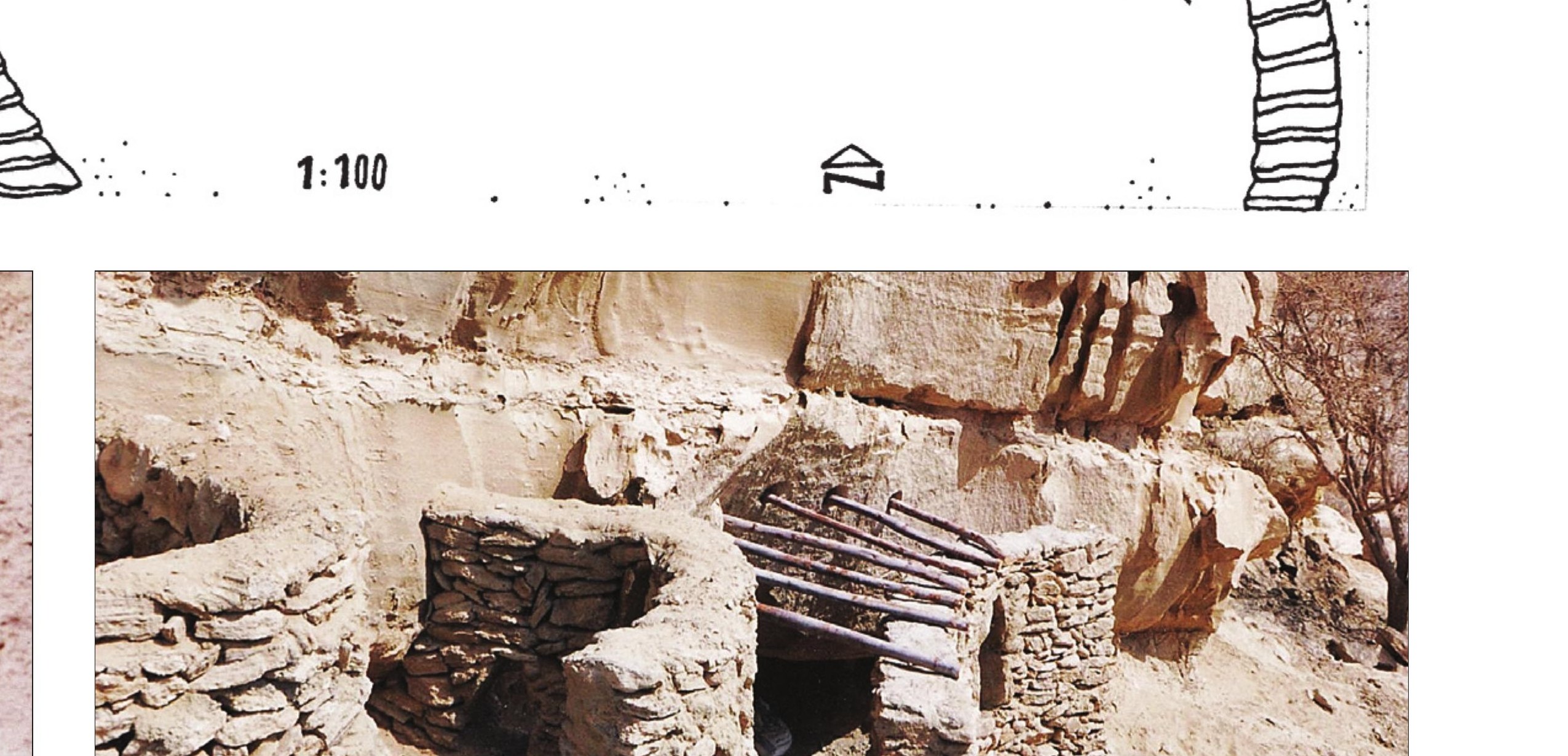 Stone-and-mud-mortar reconstruction matching the original technique.
