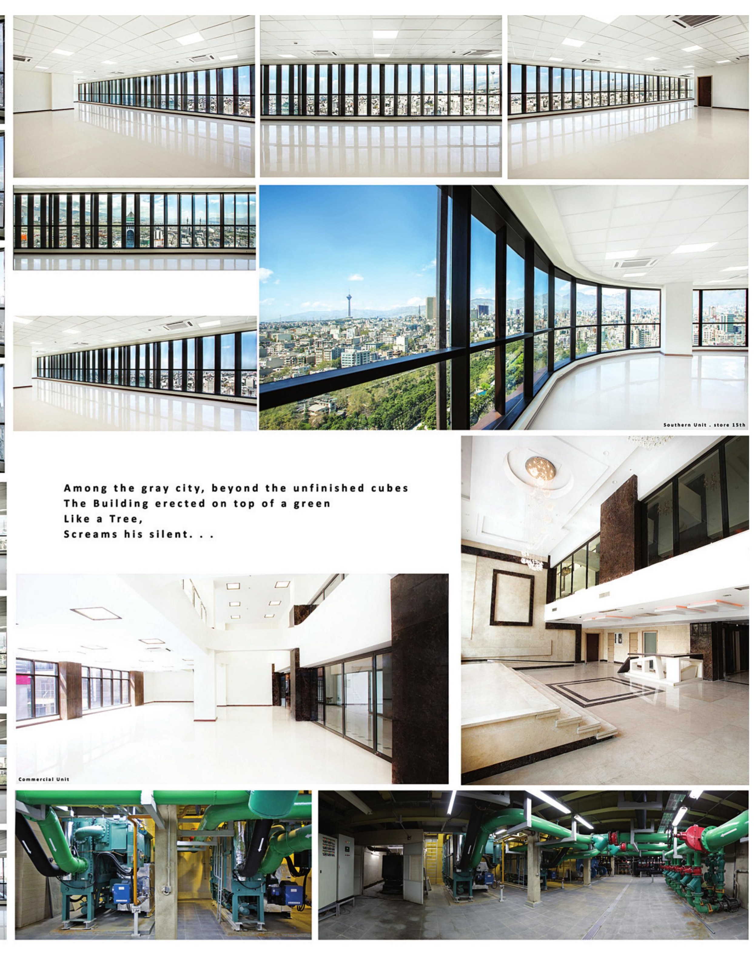 Panoramic views from upper floors looking out over Tehran and Sa'ei Park.