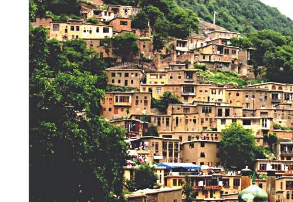 Masouleh village in Gilan, Iran — stepped houses on a mountain slope