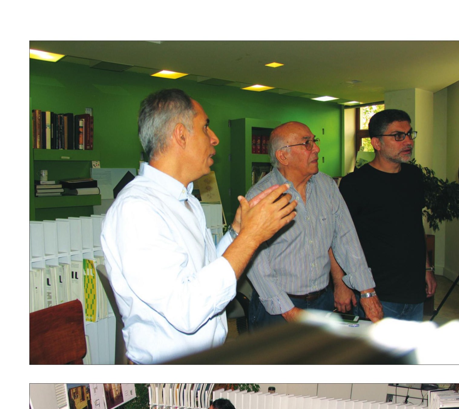 Jurors in conversation at the Memar magazine office