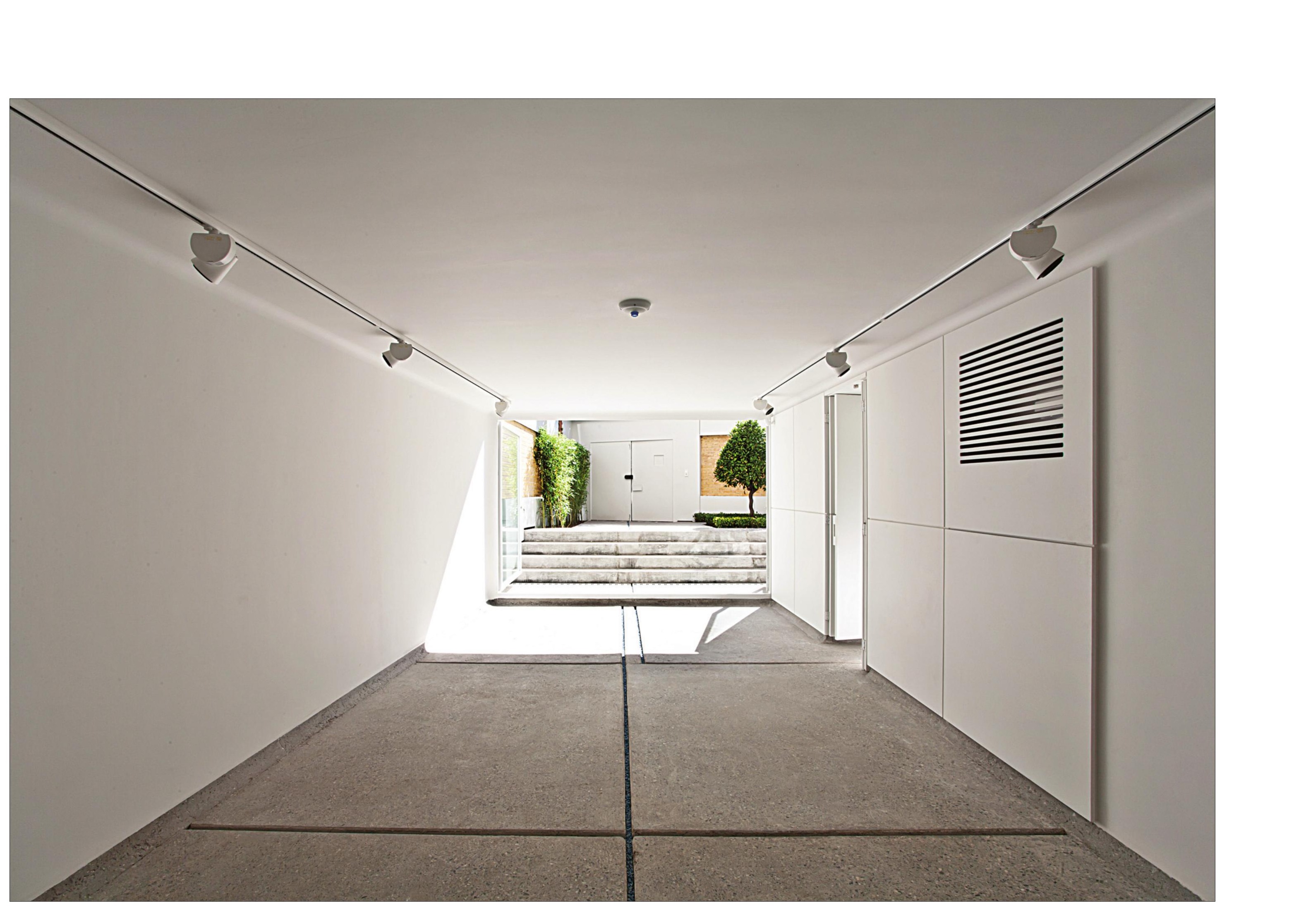 Underground passage from inside the gallery toward the open garden