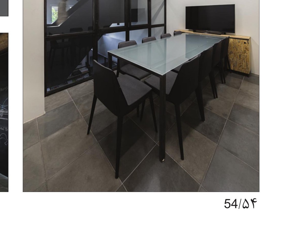 Glass-walled conference area