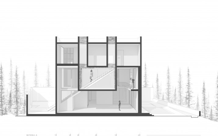 Inward-facing facade with screened openings