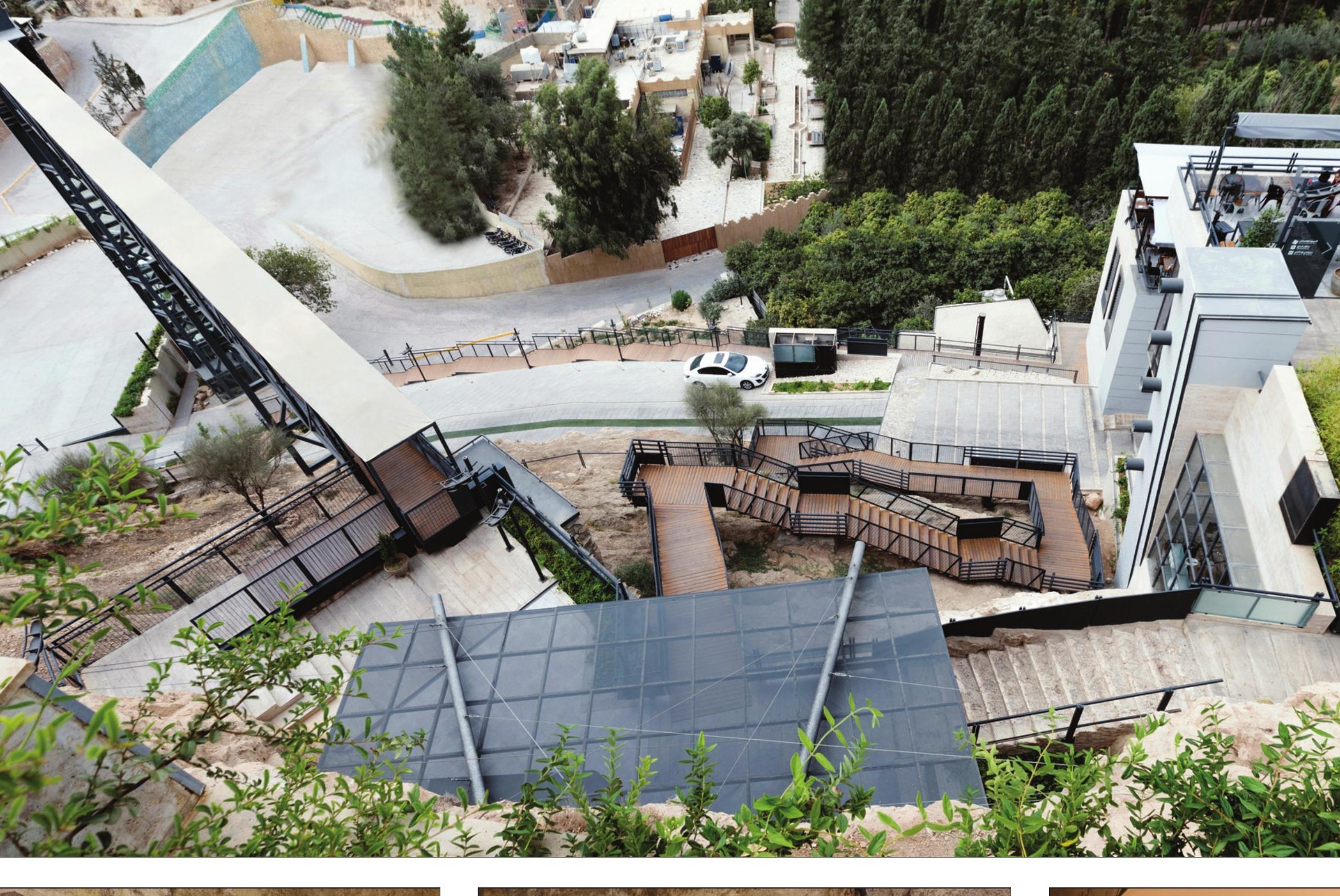 Aerial view of stairs and amphitheatre