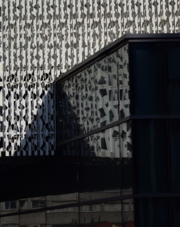 Patterned metal facade