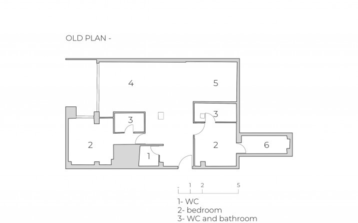 Plan of the renovated apartment