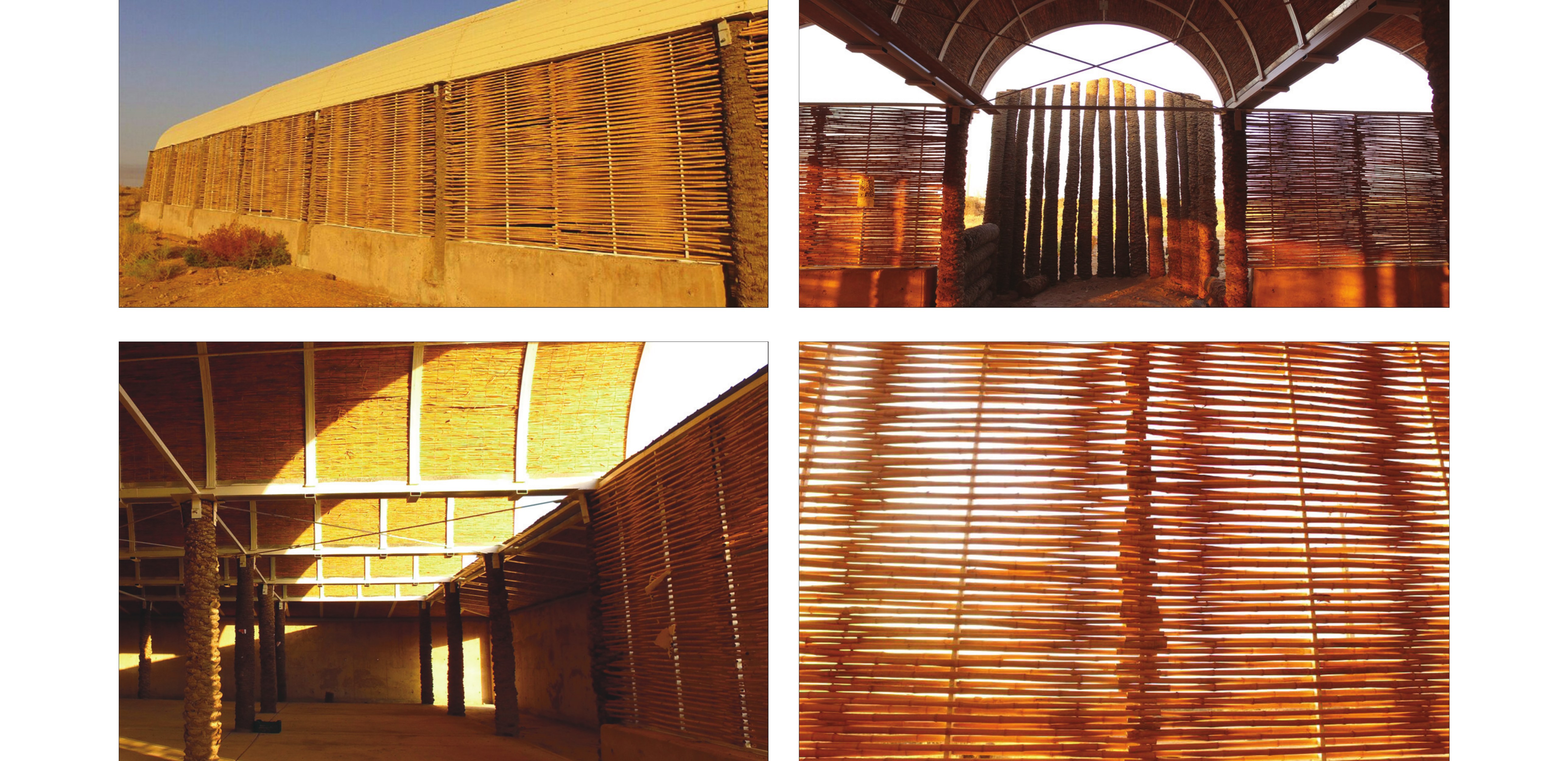 Detail studies of wall, vault and woven-reed ceiling