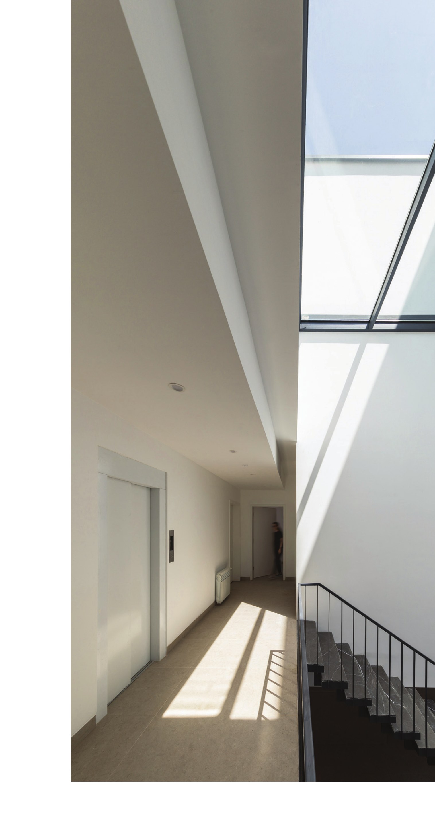 Slot skylight running along the corridor