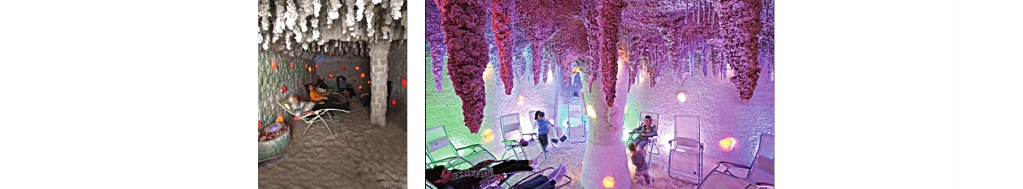 Reference photographs of European salt-therapy caves cited in the Harvard report