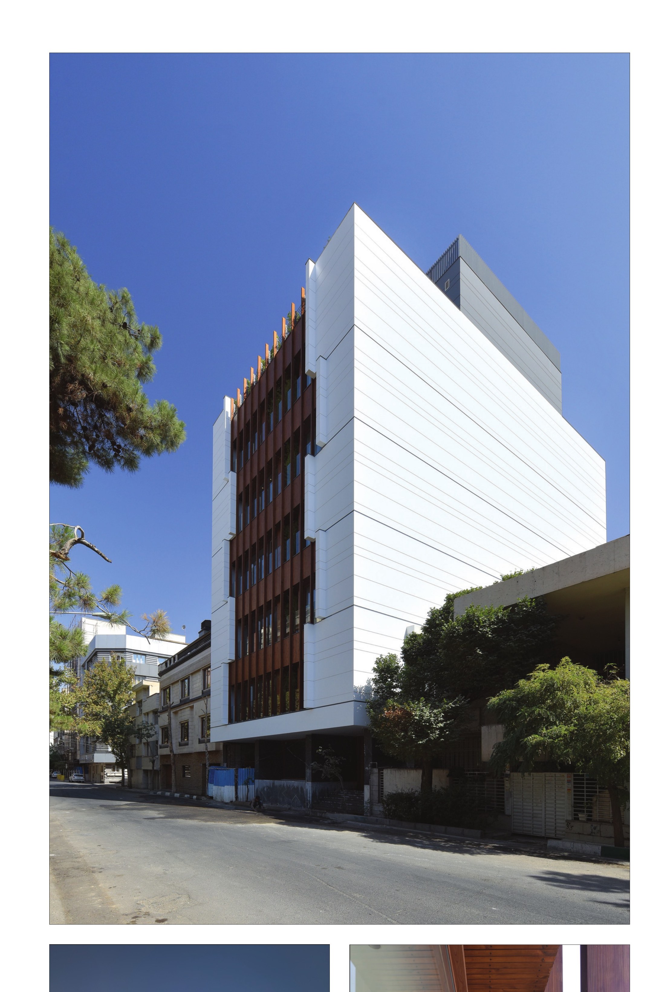 Box-form facade from the alley
