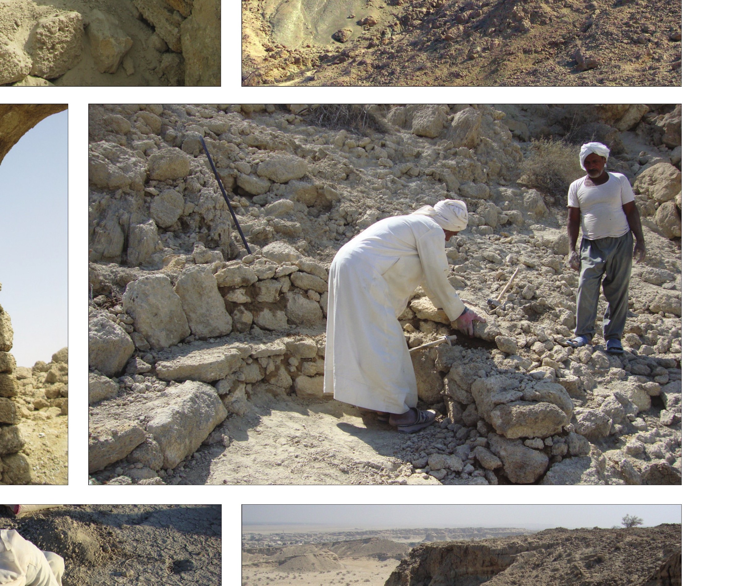 Stone-mason at work on the rebuilt path
