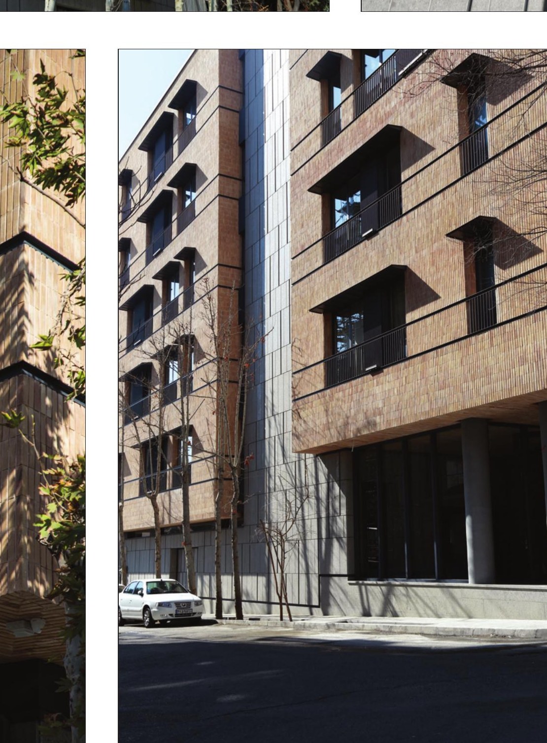 Street view of the two suspended volumes