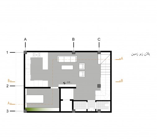 Small House facade with stacked green balconies behind a white concrete frame