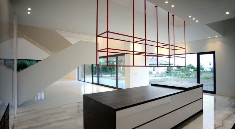 Stair joining the two upper levels