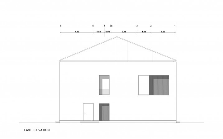 Material palette of concrete and warm wood