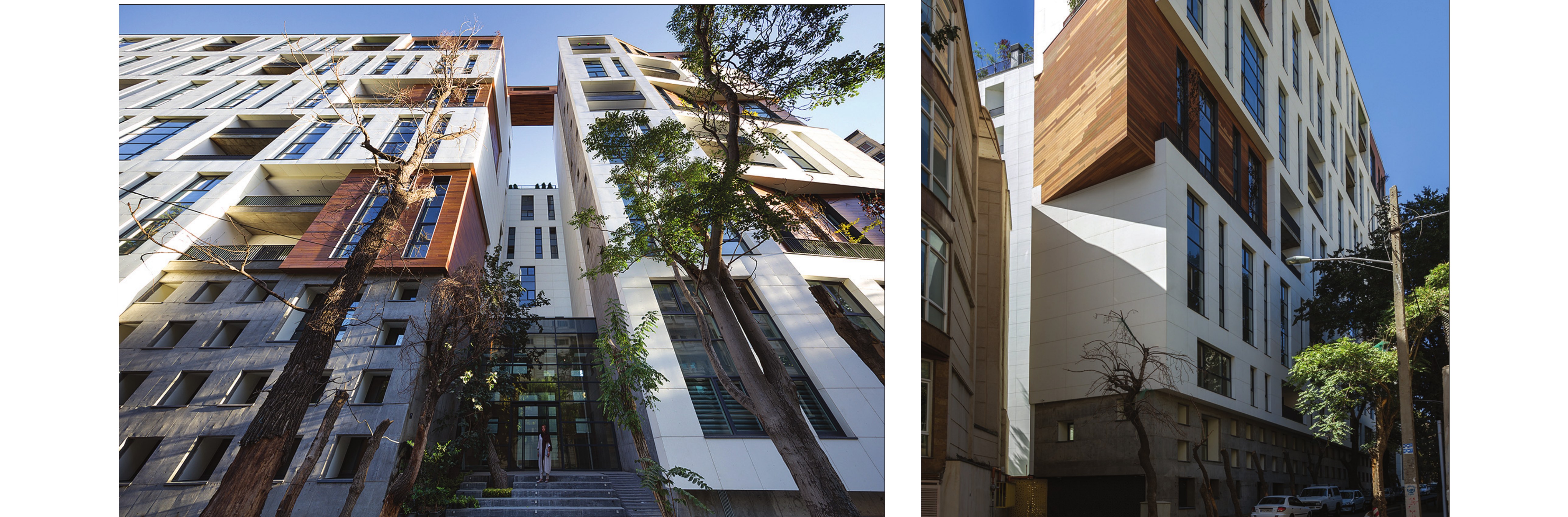 Facade detail and tall view from the alley